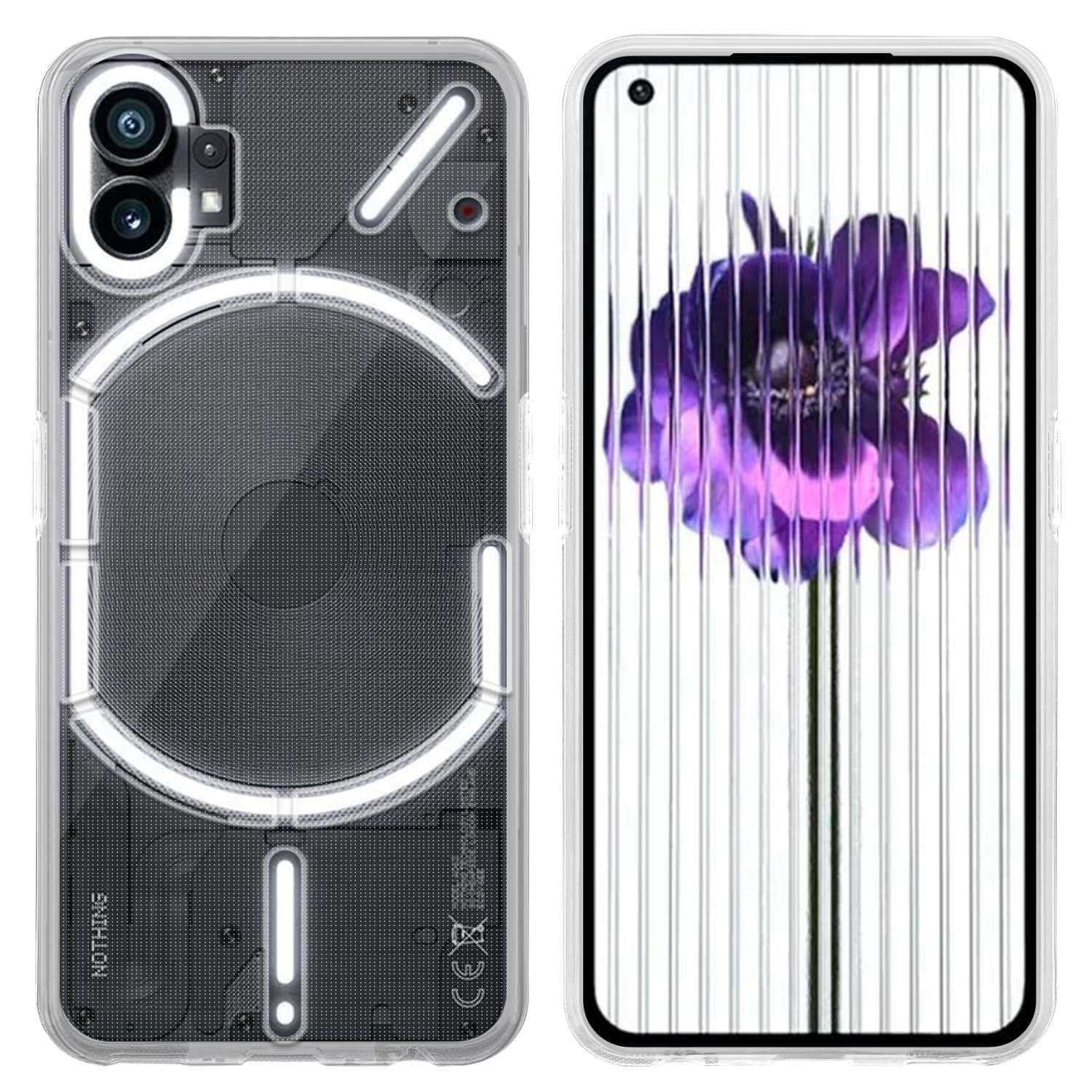 Cadorabo Handyhülle für Nothing Phone (1) Hülle Nothing Phone (1), Hülle TPU Silikon Handy Schutzhülle Slim Transparent Case Cover