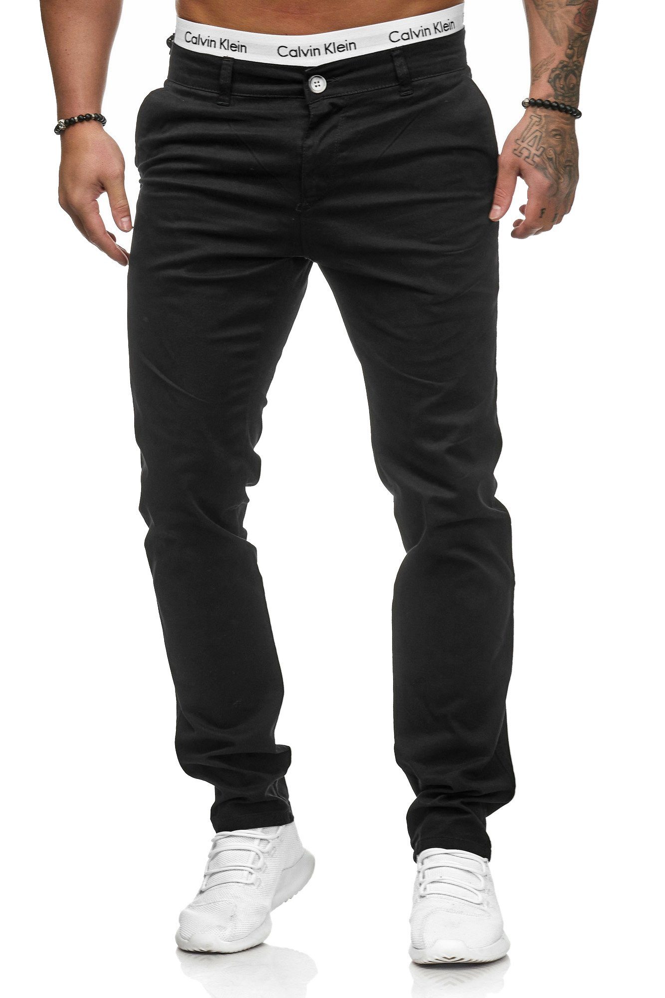 Code47 Slim-fit-Jeans Chino Jeans Slim Fit Hose (1-tlg) Schwarz