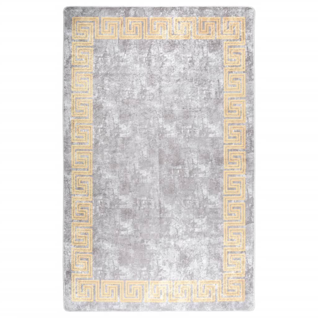 vidaXL Teppich 80 x 150 cm Teppich Waschbar 80x150 cm Grau Rutschfest, Höhe: 0 mm