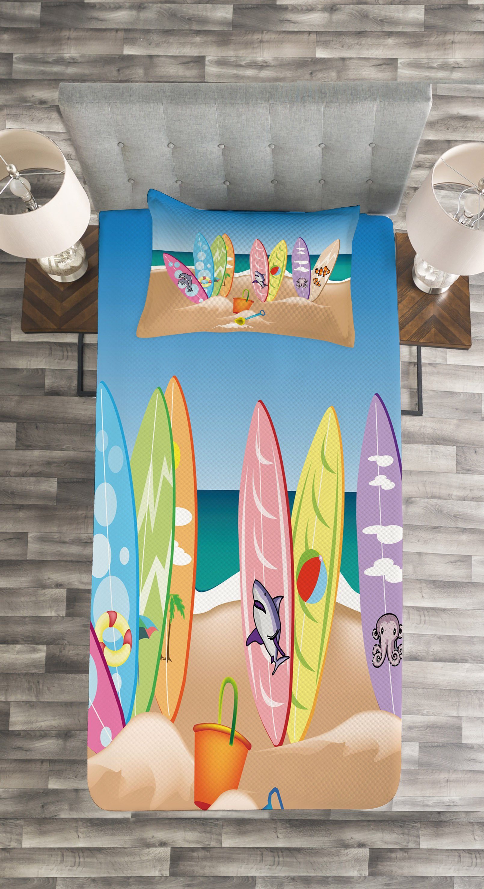 der Abakuhaus, Meer Waschbar, mit Tagesdecke Set das Ozean Kissenbezügen Strand SkyD