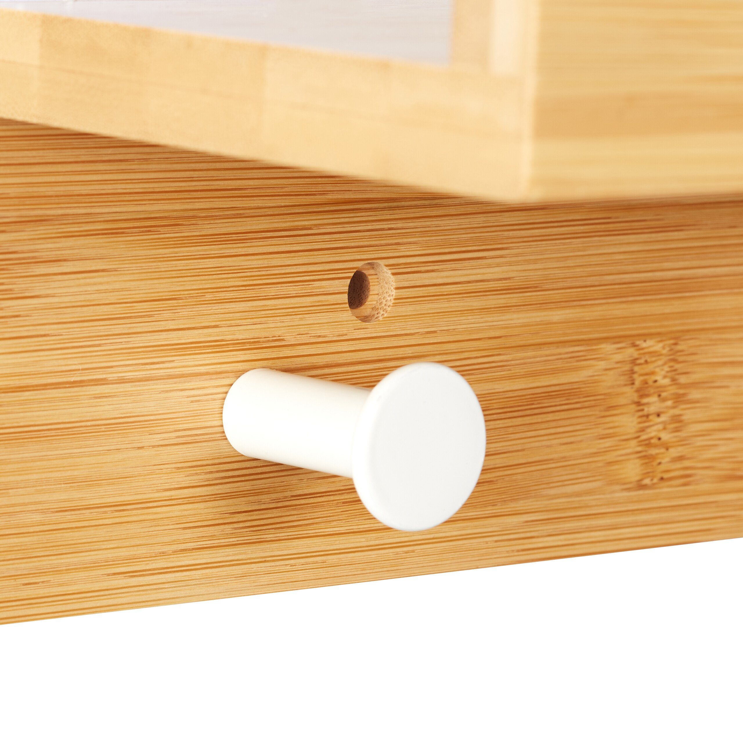 relaxdays Hakenleiste Wandregal mit 3er Hakenleiste