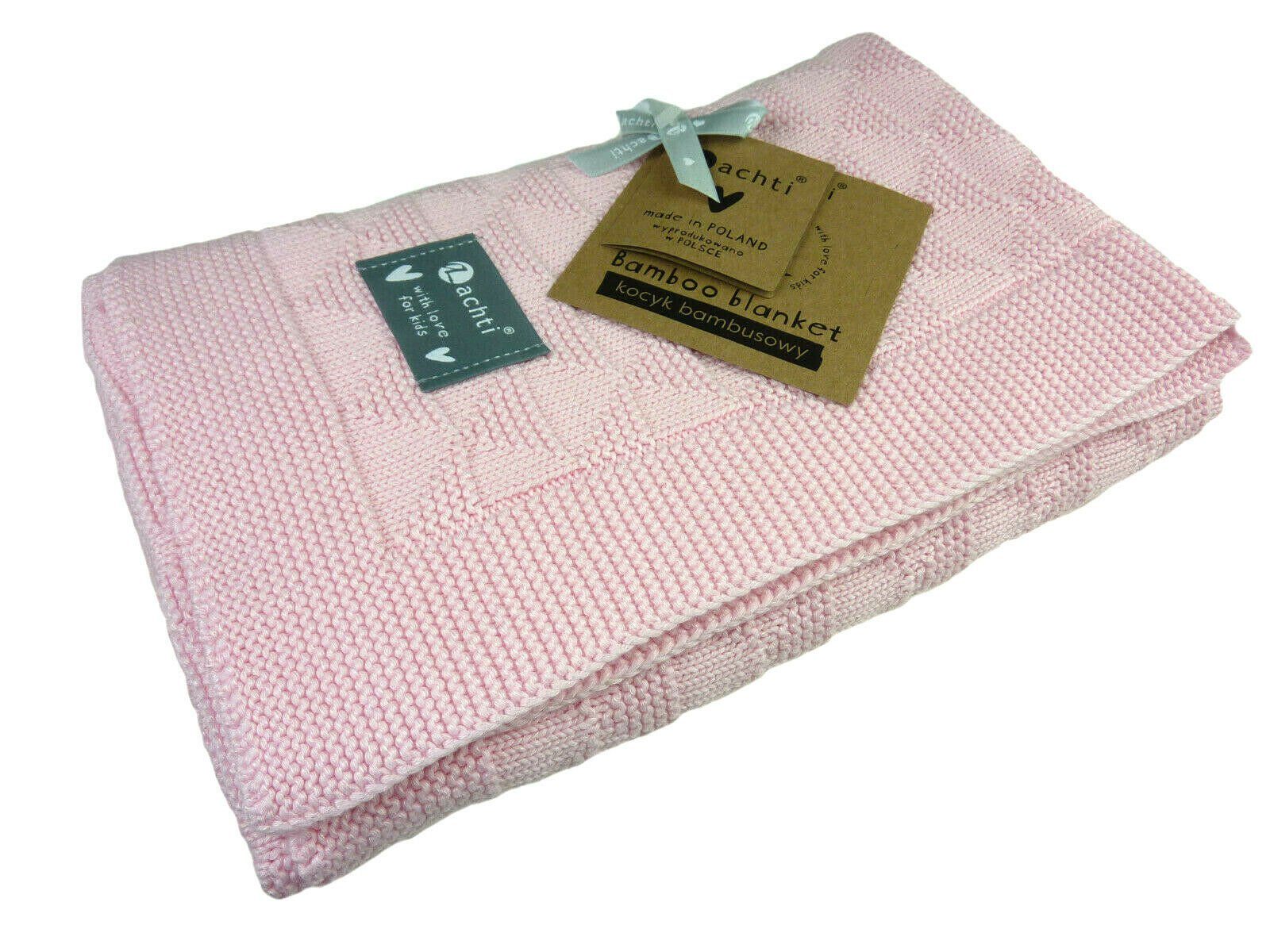Decke rosé Baby Taschen4life, / Baby für Babydecke & - gestrickte Kuscheldecke & Strickdecke drinnen weich KC-008, draußen, zart Babydecke