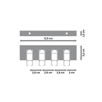 Gardinenstange Smartline Conex, INTERDECO, 4-läufig, 14x35 mm, eckig, Deckenmontage, Edelstahl-Optik / Chrom