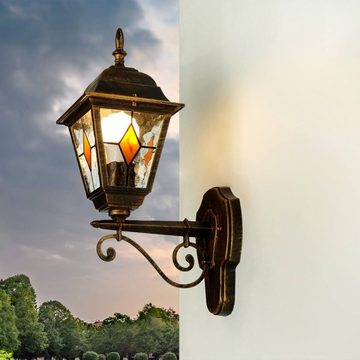 Licht-Erlebnisse Außen-Wandleuchte SALZBURG, ohne Leuchtmittel, Außen Wandlampe Rustikal in Kupfer Antik Hof Garten Laterne