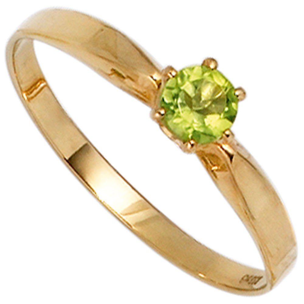 Schmuck Krone Goldring Ring mit Peridot & 585 Gold Gelbgold, Gold 585 günstig online kaufen