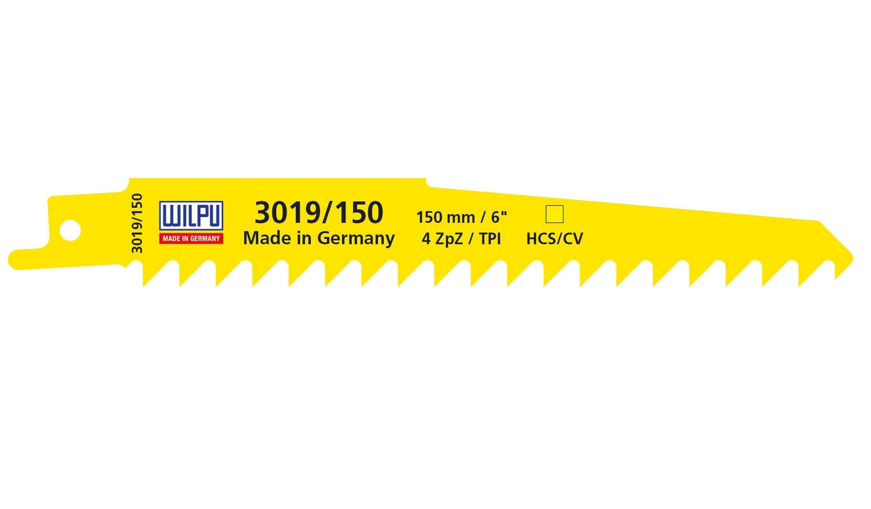 Wilpu Sägeblatt 20 für & Kunststoff Säbelsägeblätter Z4 Wilpu Holz 150x19x1,05mm