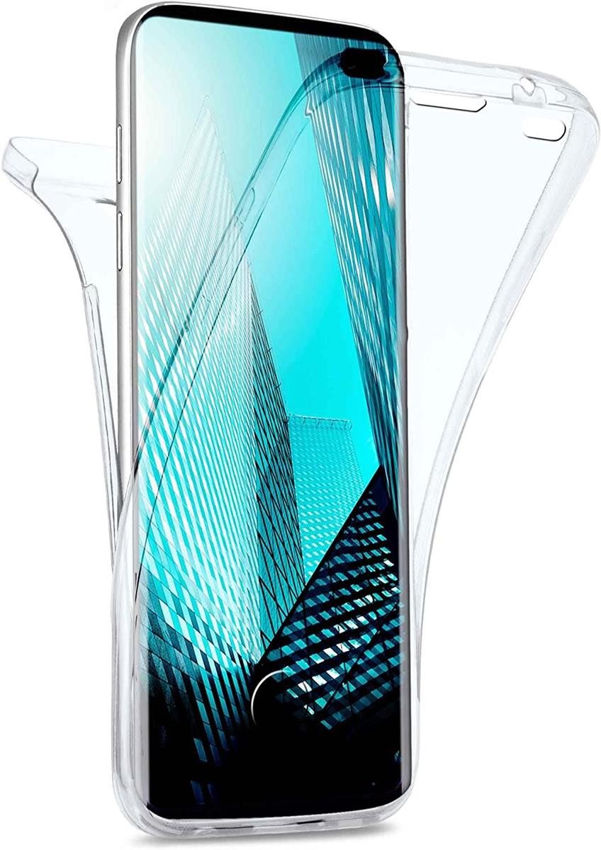 Wisam Smartphone-Hülle für Samsung Galaxy S10 Plus Full Cover TPU 360° Schutzhülle + Touch ID