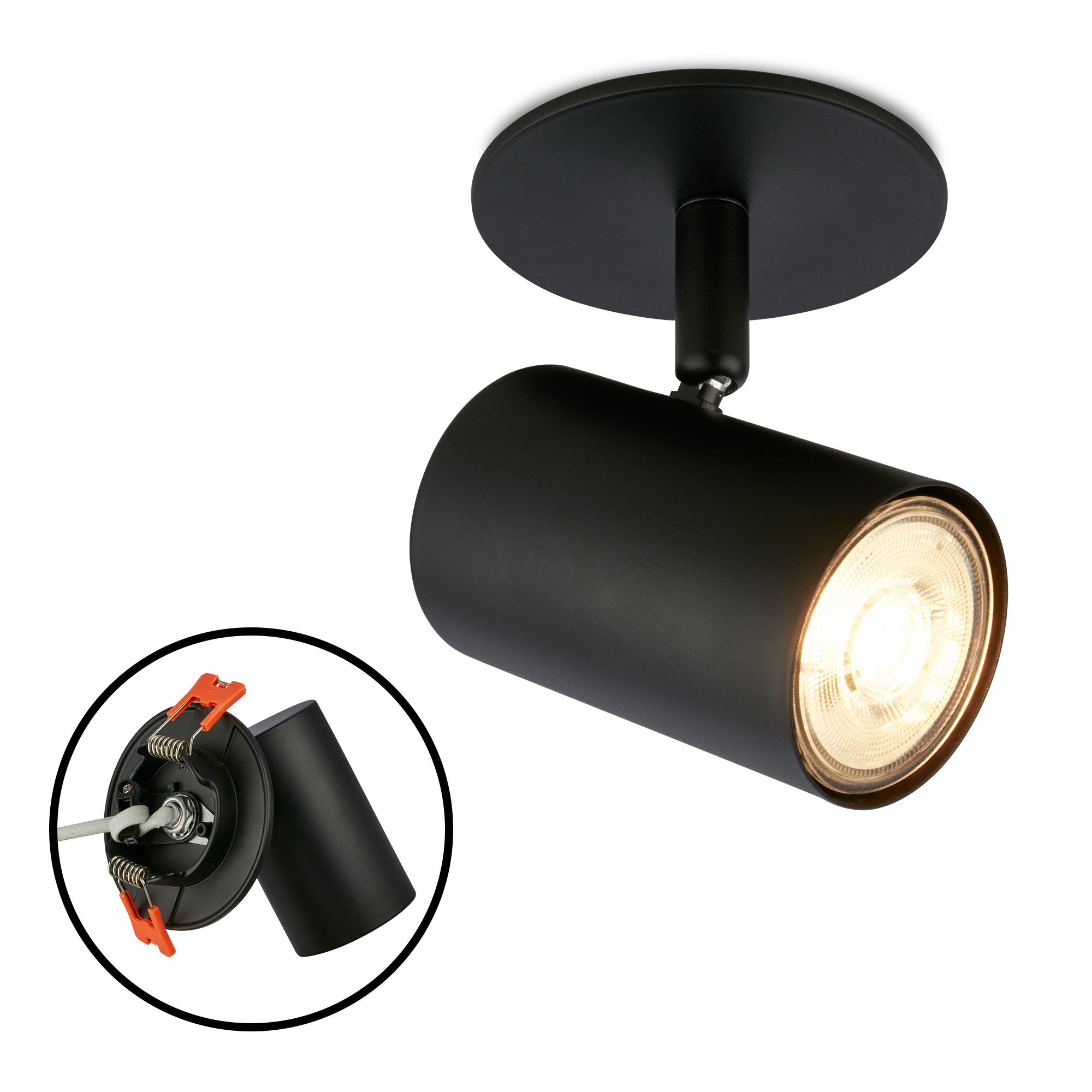 Briloner Leuchten LED Aufbaustrahler Deckenlampe Spotleuchte Aufbauspot Schwenkbar GU10, ohne Leuchtmittel, Abhängig vom Leuchtmittel, 8,5x13 cm, Wohnzimmer, Schlafzimmer, Flur, Küche