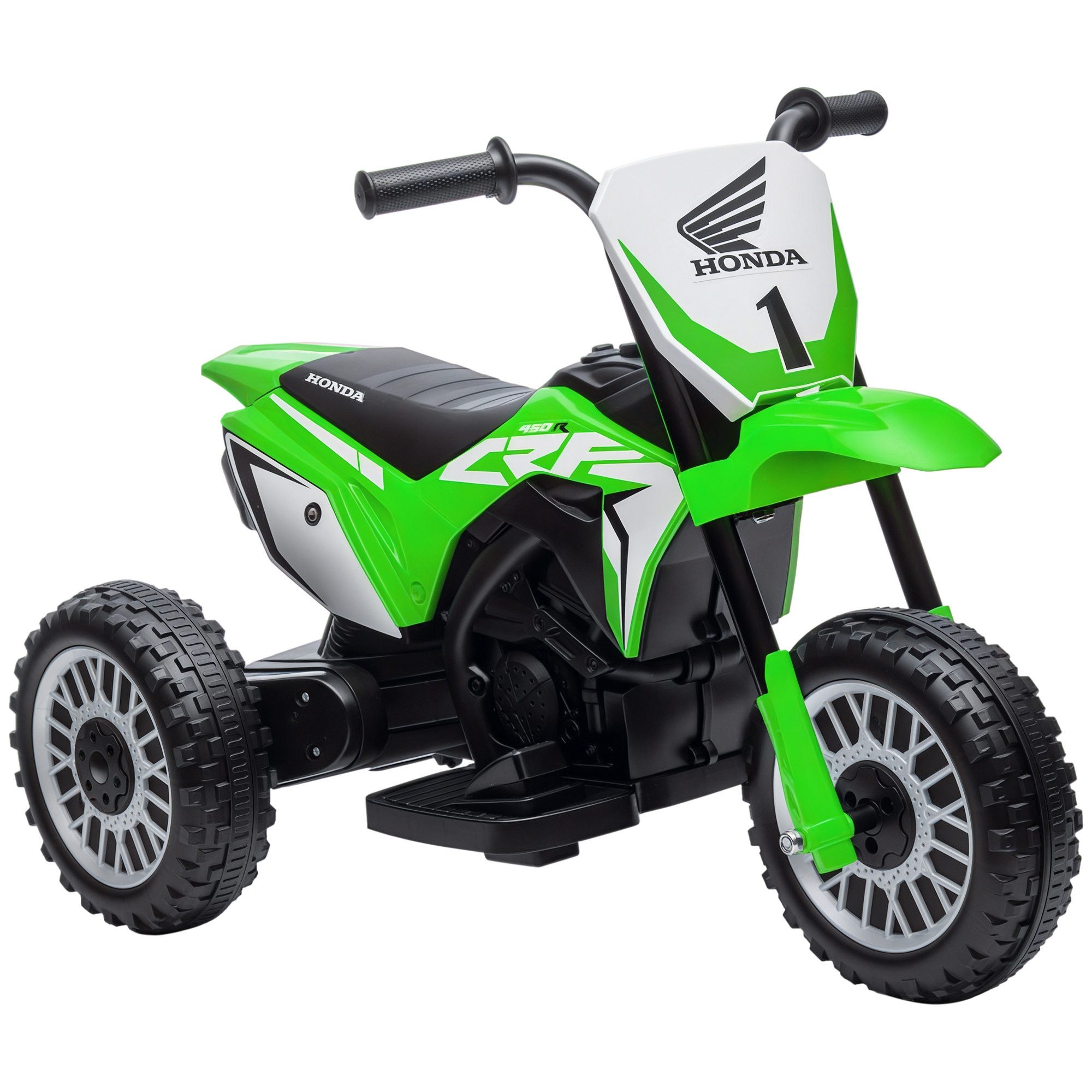HOMCOM Elektro-Kindermotorrad Elektromotorrad mit Hupe, Startup-Musik, Kinder Elektro Motorrad, Belastbarkeit 25 kg, (1-tlg), für 18-36 Monate, Grün