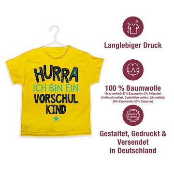 Shirtracer T-Shirt Hurra ich bin ein Vorschulkind türkis Vorschulkinder Geschenke
