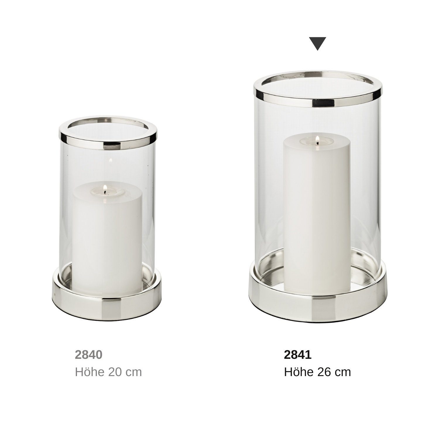 EDZARD Windlicht cm und versilbert Laterne 16 Kerzenhalter Glas, Ø für aus 26 anlaufgeschützt, Höhe cm, Kerzenleuchter Sanremo, Stumpenkerzen