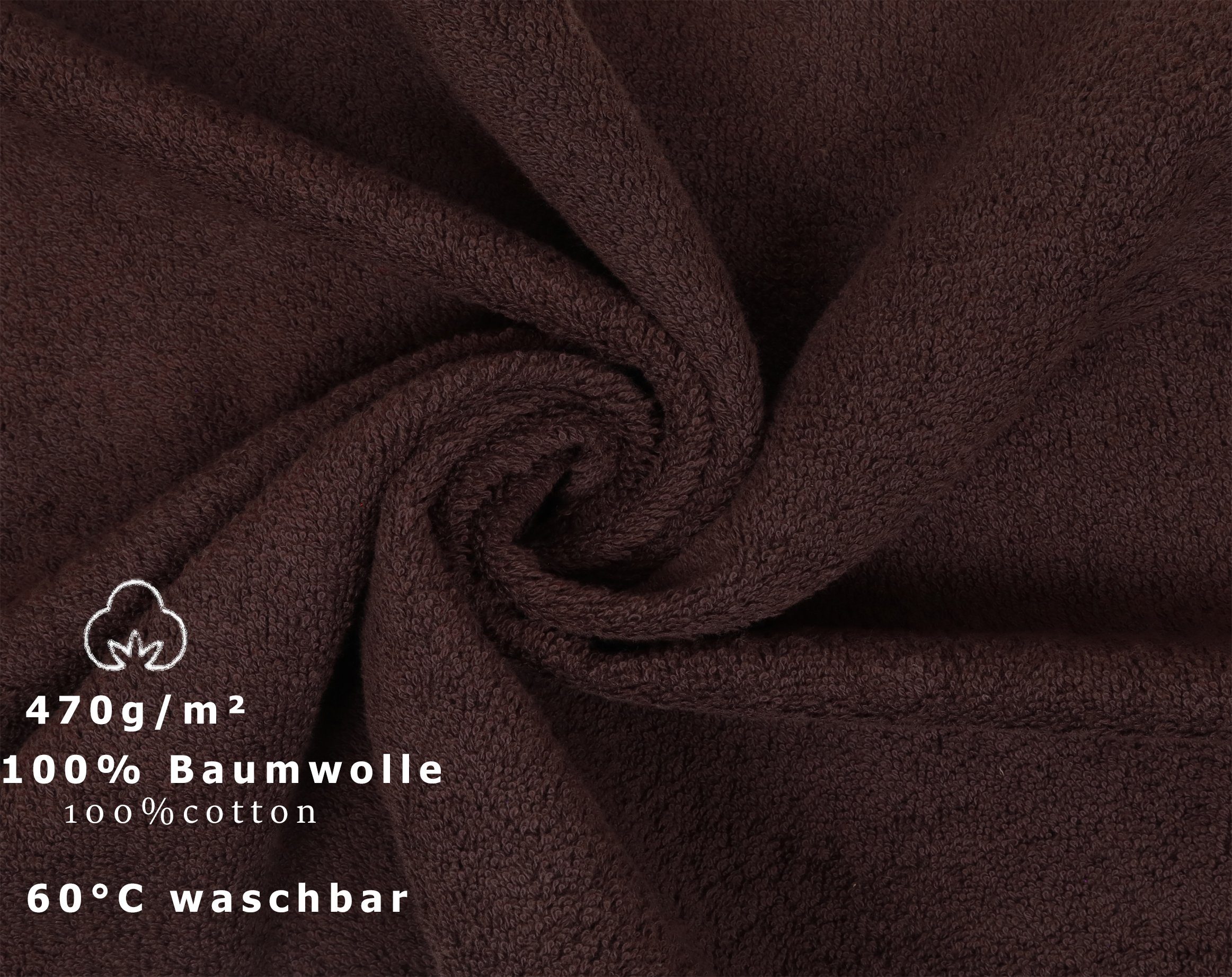 Baumwolle, 100% und Handtuch (4-tlg) Handtücher dunkelbraun Set 2 Duschtücher, Betz 2 PREMIUM 4-tlg.