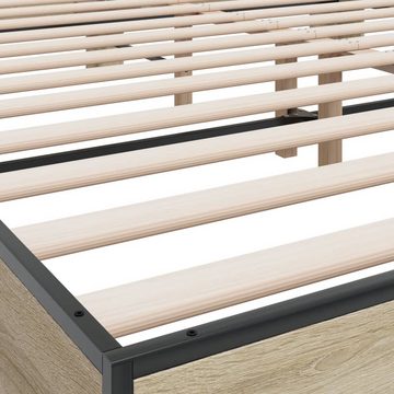 vidaXL Bett Bettgestell Sonoma-Eiche 180x200 cm Holzwerkstoff und Metall