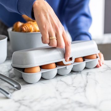 KOZIOL Eierkorb Eierbox Eggs To Go organic grün, Kunststoff
