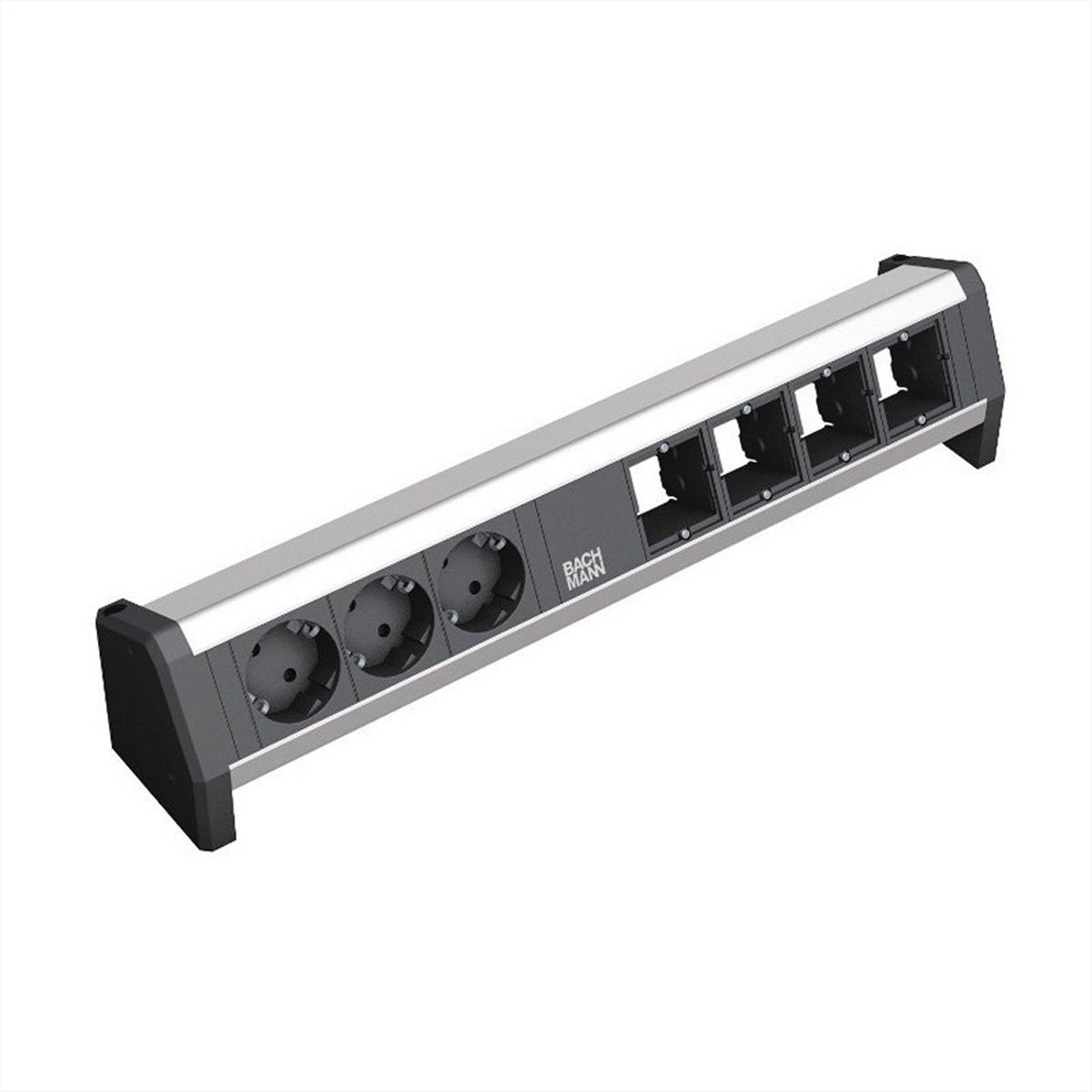 Bachmann DESK 3x Schutzkontakt 4x ABD GST18 Einbau-Tischsteckdosenleiste (Kabellänge 0 m), 902.003