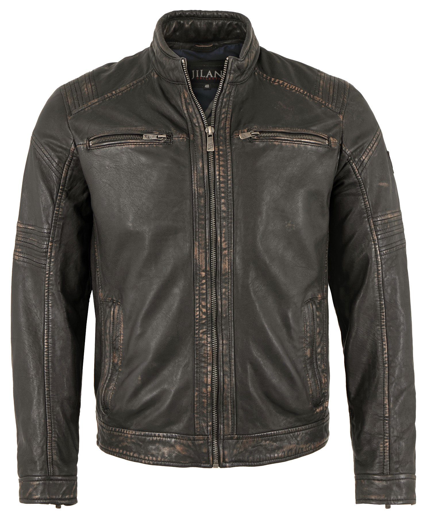 Lederjacken24 Lederjacke Sandford Herren Lederjacke Lammnappa Bikerjacke sc günstig online kaufen
