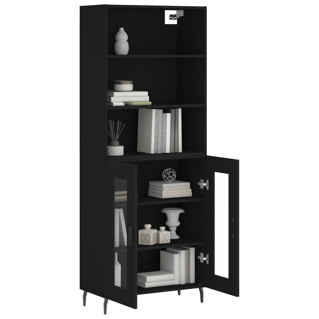 Kleiderschrank vidaXL cm Holzwerkstoff Highboard Regal Schrank Schwarz 69,5x34x180