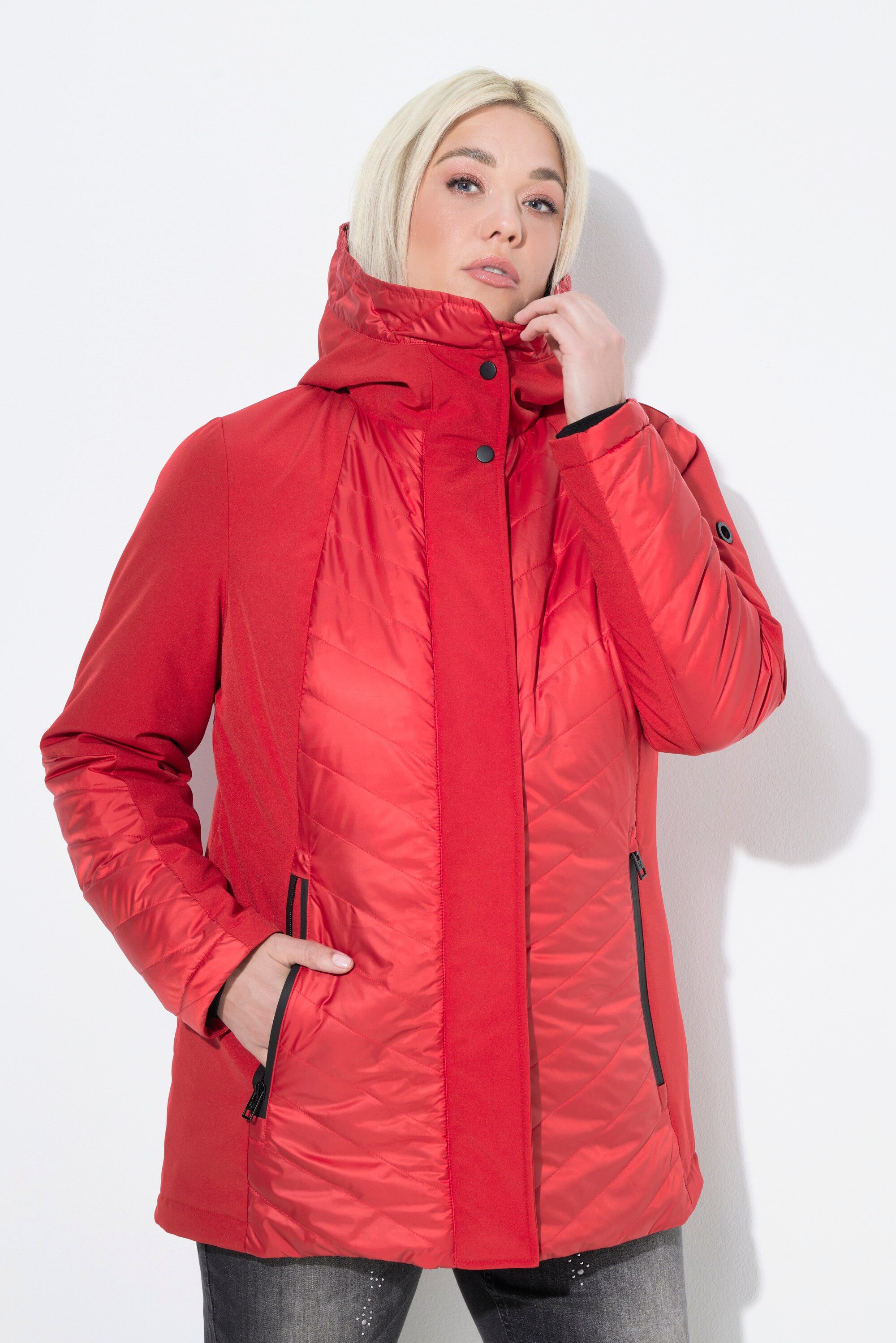 Ulla Popken Parka HYPRAR Softshell-Steppjacke wasserabweisend Kapuze günstig online kaufen