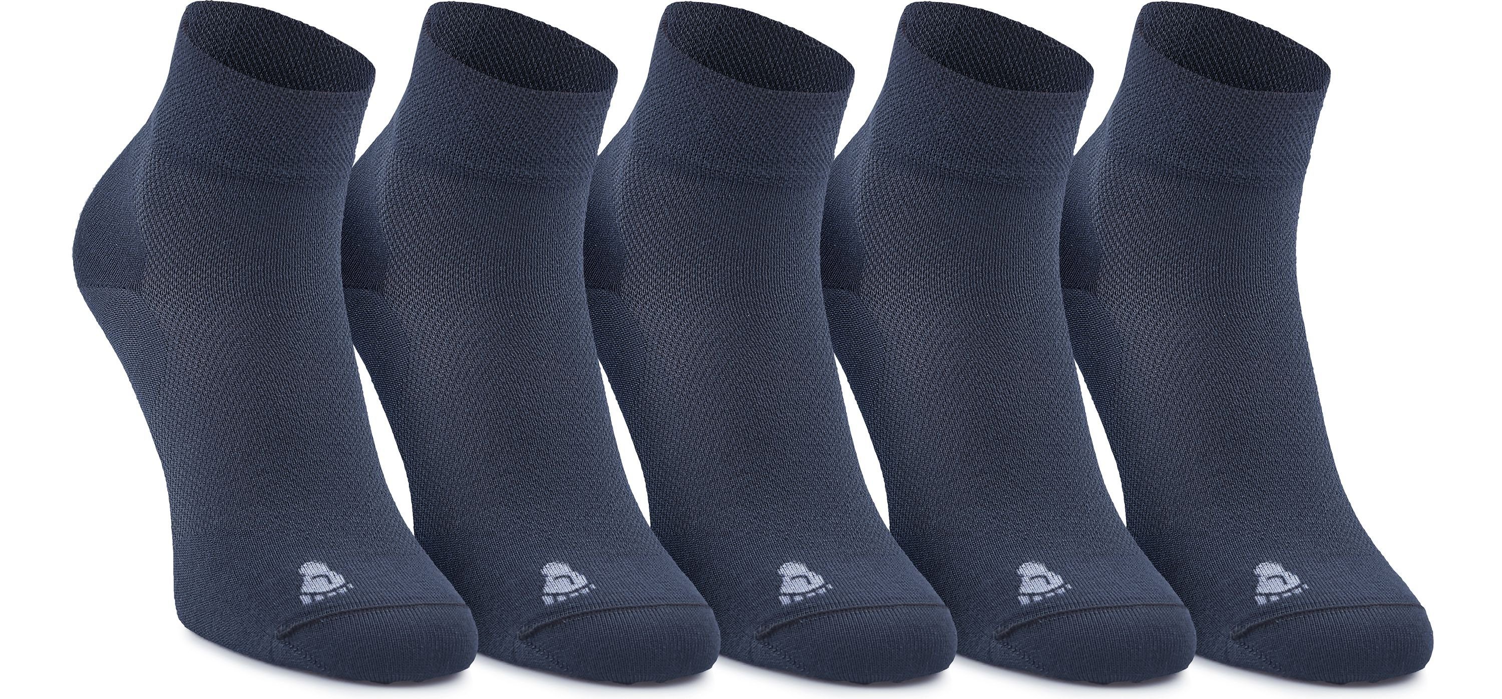 Ladeheid Socken Unisex 5 Pack Socken aus Bambusfasern LASS0004 Navy