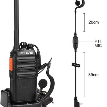 Retevis Walkie Talkie RT24, PMR 16 Kanäle CTCSS/DCS VOX, mit Headset und Ladeschale(4 Stück)