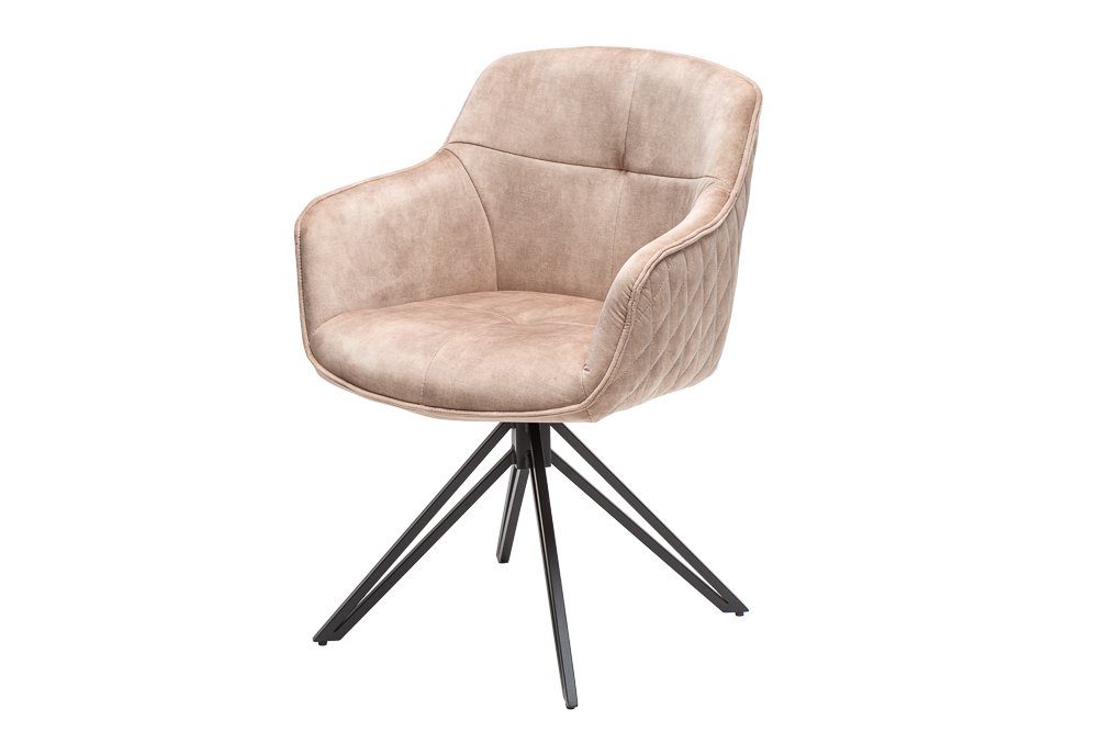 riess-ambiente Polsterstuhl EUPHORIA champagner/schwarz – Samt, drehbar, Me günstig online kaufen
