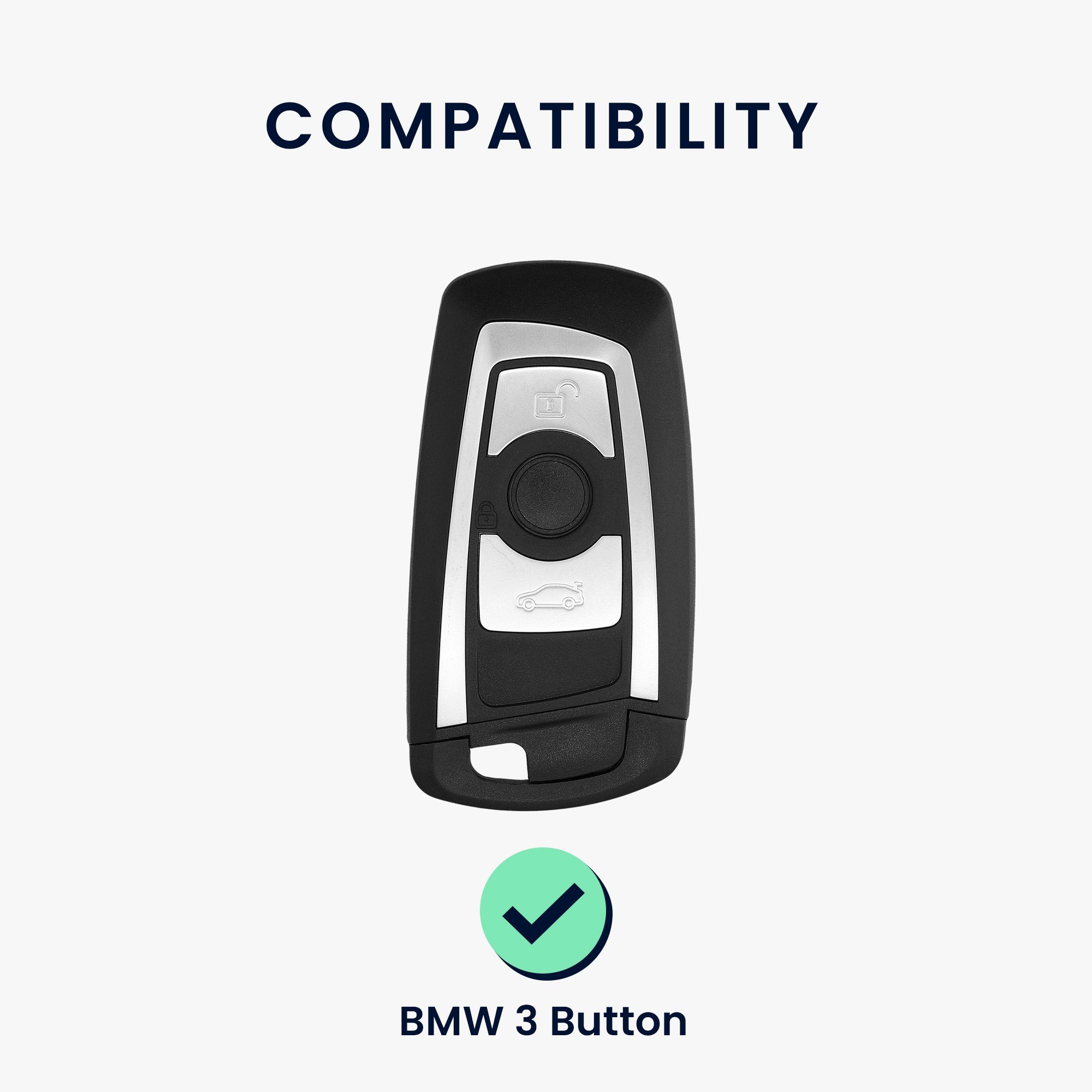 Silikon Case Schlüsselhülle Cover kwmobile Schlüsseltasche Autoschlüssel BMW, für Weiß Schlüssel Hülle
