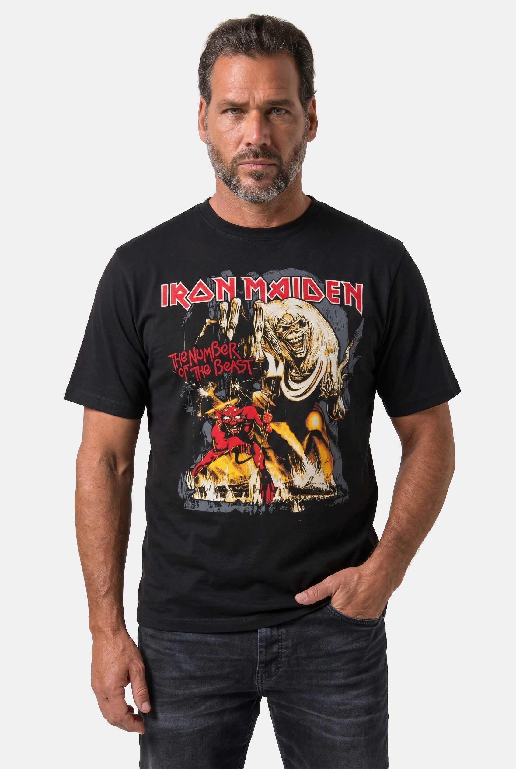 JP1880 T-Shirt T-Shirt Bandshirt Iron Maiden Halbarm