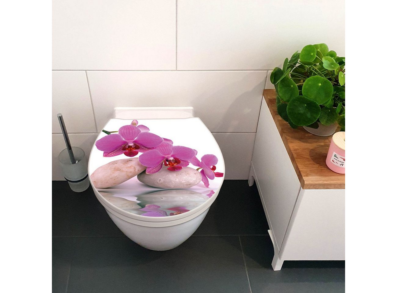 Thumbnail - banjado WC-Sitz Motiv Orchidee (umweltfreundliches Material & Take-Off Technologie, Softclose Absenkautomatik), 45 x 38,...