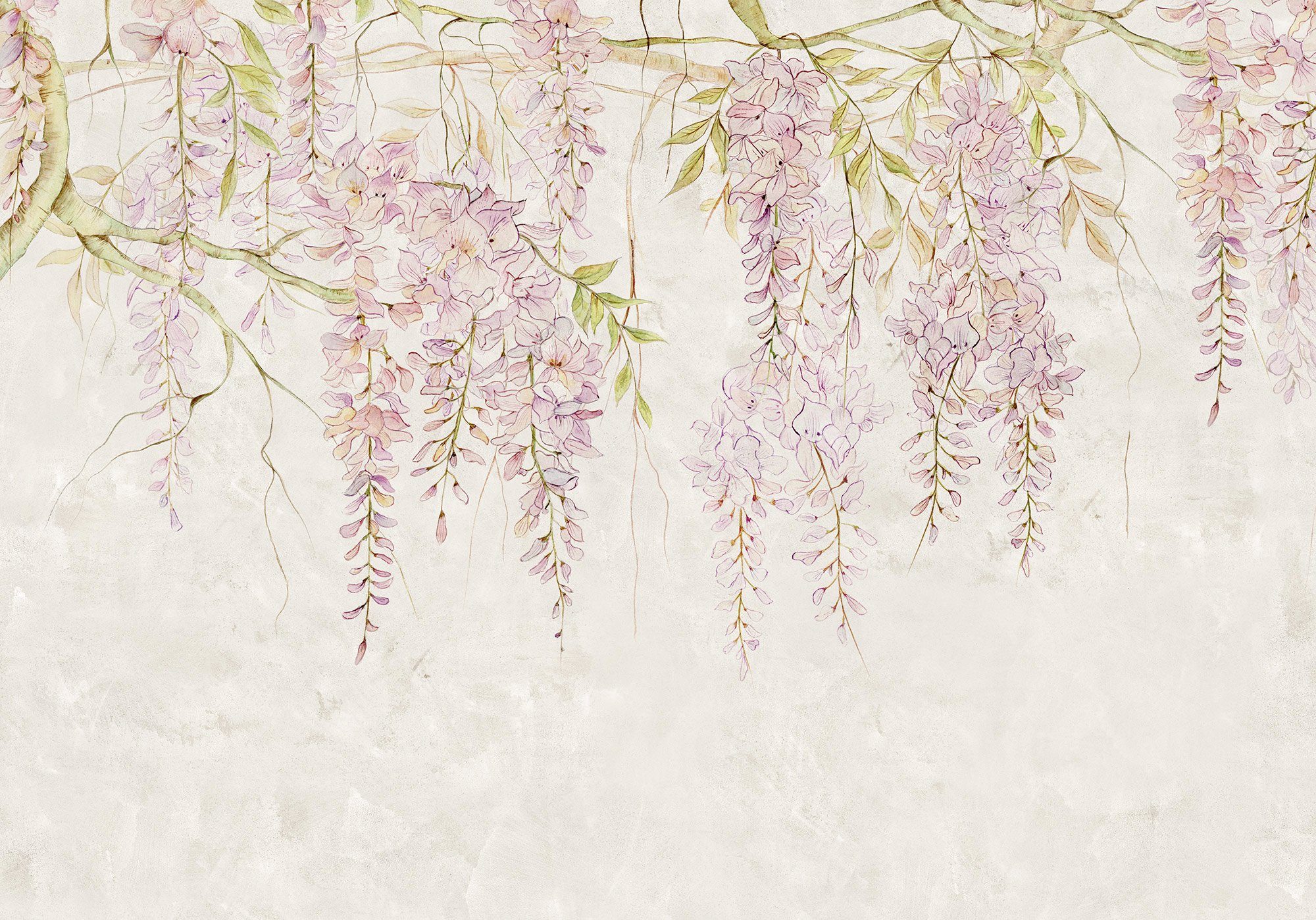 Komar Vliestapete Digitaldruck Vlies - Wisteria - Größe 400 x 280 cm, glatt, bedruckt, (1 St), Wohnzimmer, Schlafzimmer