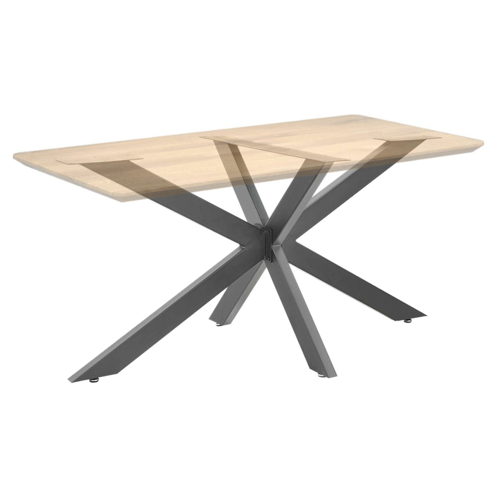STADO Tischbein Tischgestell, Anthrazit, 150x78x71 Stahl cm, X-Design, Schwarz