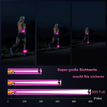 yozhiqu LED Blinklicht Läufer-Lauflicht (2er-Pack), LED-Armband zum Laufen, wiederaufladbar, gut sichtbarer Lichtstreifen für Läufer, Radfahrer, Spaziergänger