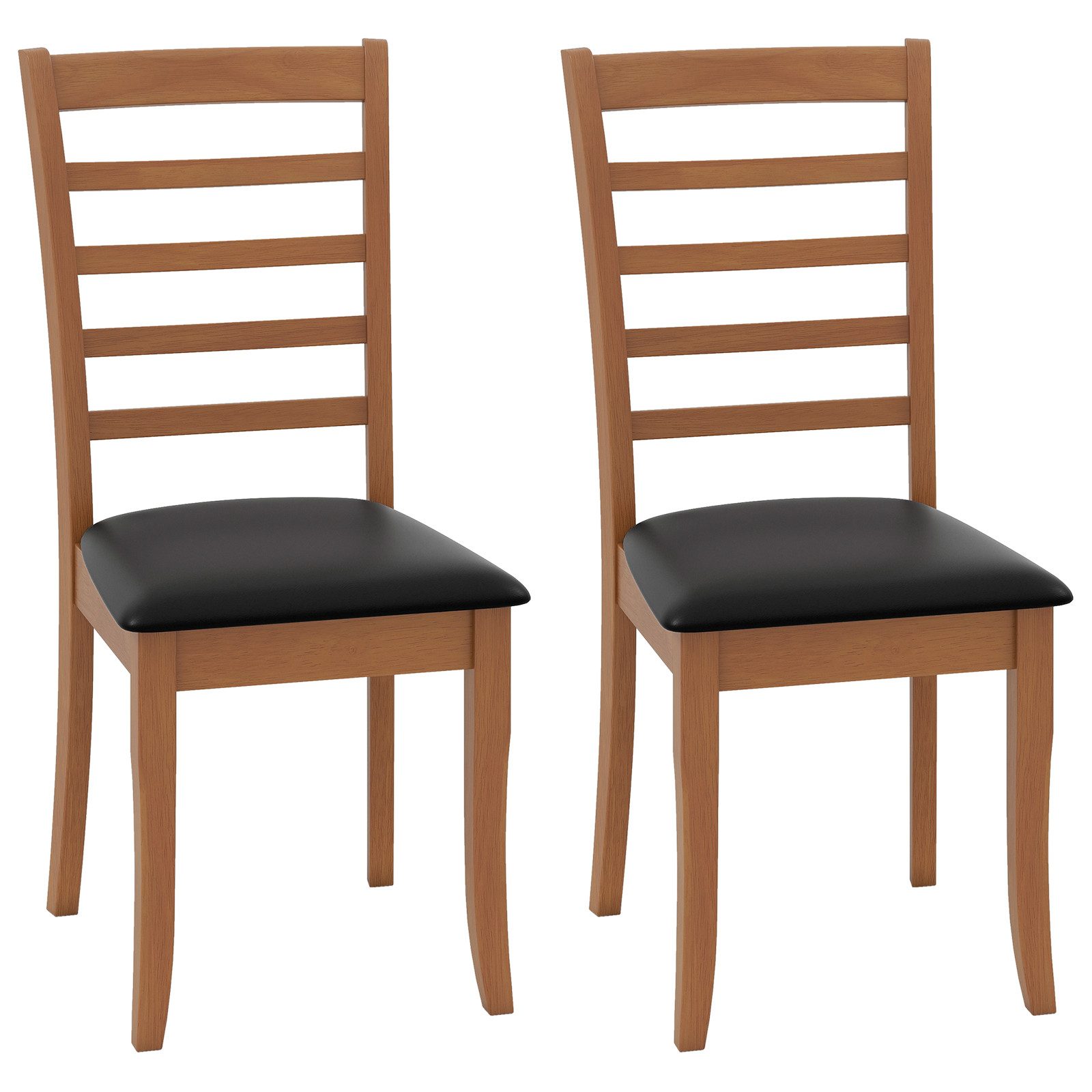 COSTWAY Esszimmerstuhl, Küchenstuhl Holz, Esstisch Stühle mit gepolsterter Sitz