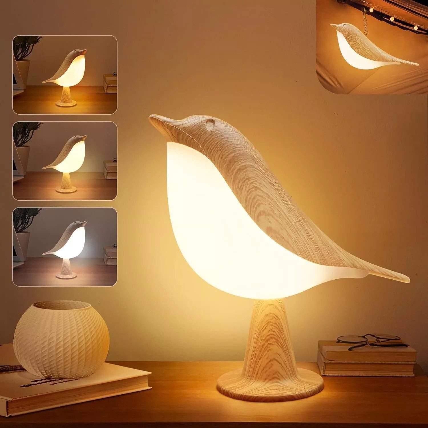 Jibenhome Nachttischlampe LED Nachtlicht Dimmbare,Tischlampe Kabellos günstig online kaufen