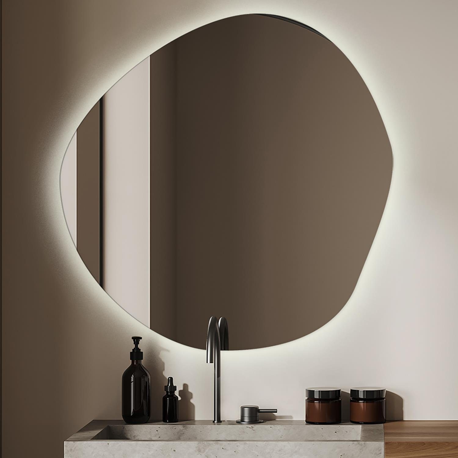 Tulup LED-Lichtspiegel Badspiegel LED Modern Spiegel Beleuchtung (Warmweiß 3000K) – Bild 5 von 5