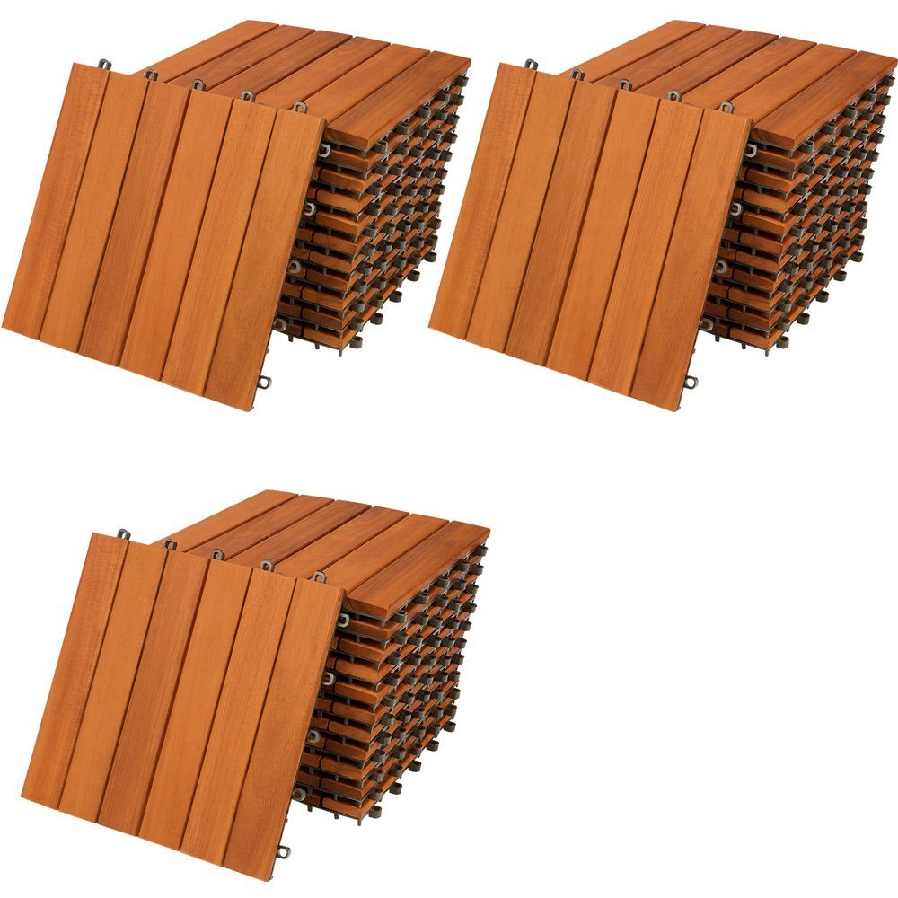 Casaria Holzfliesen 33x Akazie, Terrassenfliesen 1-6m² günstig online kaufen