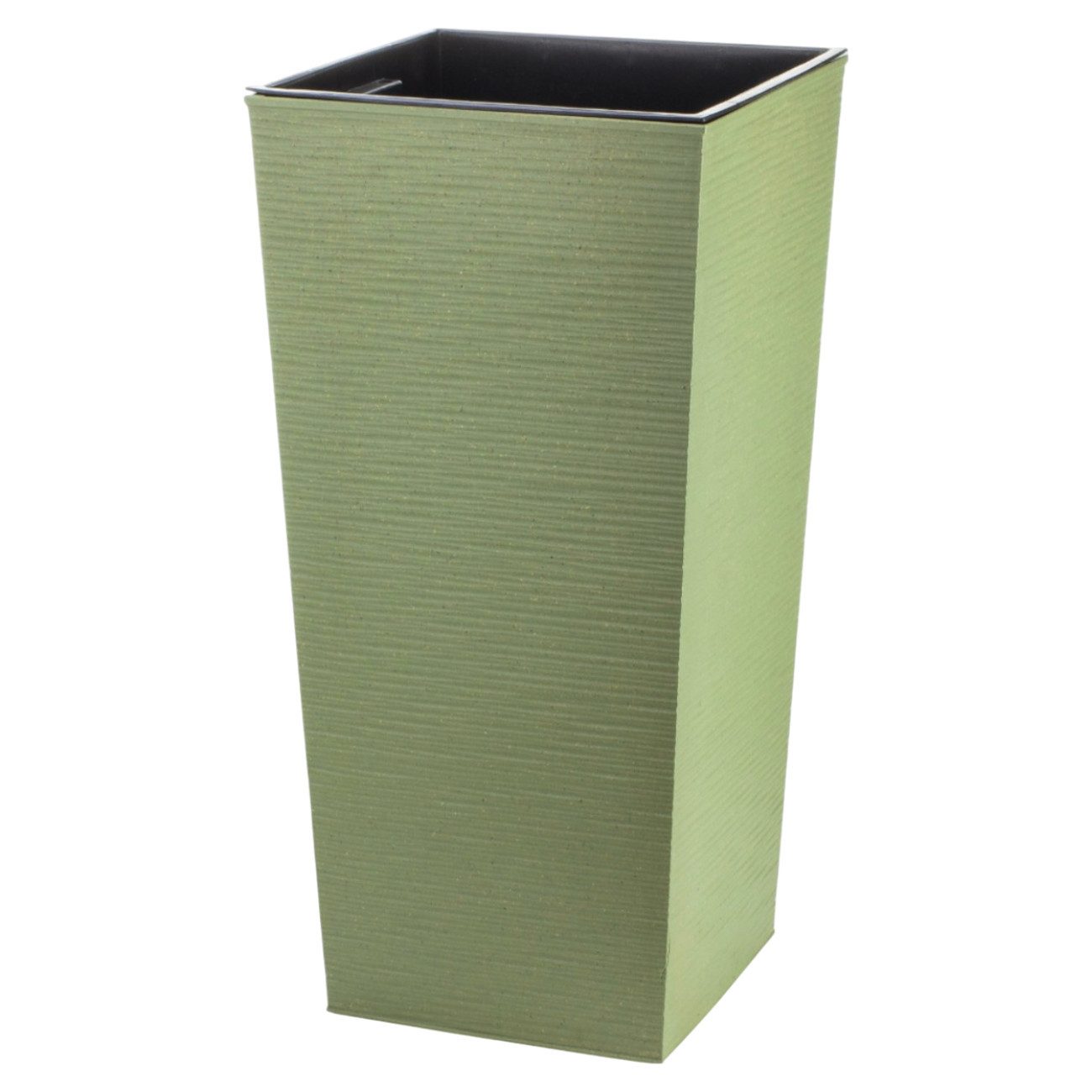 Engelland Кашпо Blumentopf aus recyceltem Kunststoff & Holz (WPC), Rillenoptik (UV-beständig, wetterfest), Blumenkübel für Garten, Balkon, Terrasse, Innen- und Außenbereich