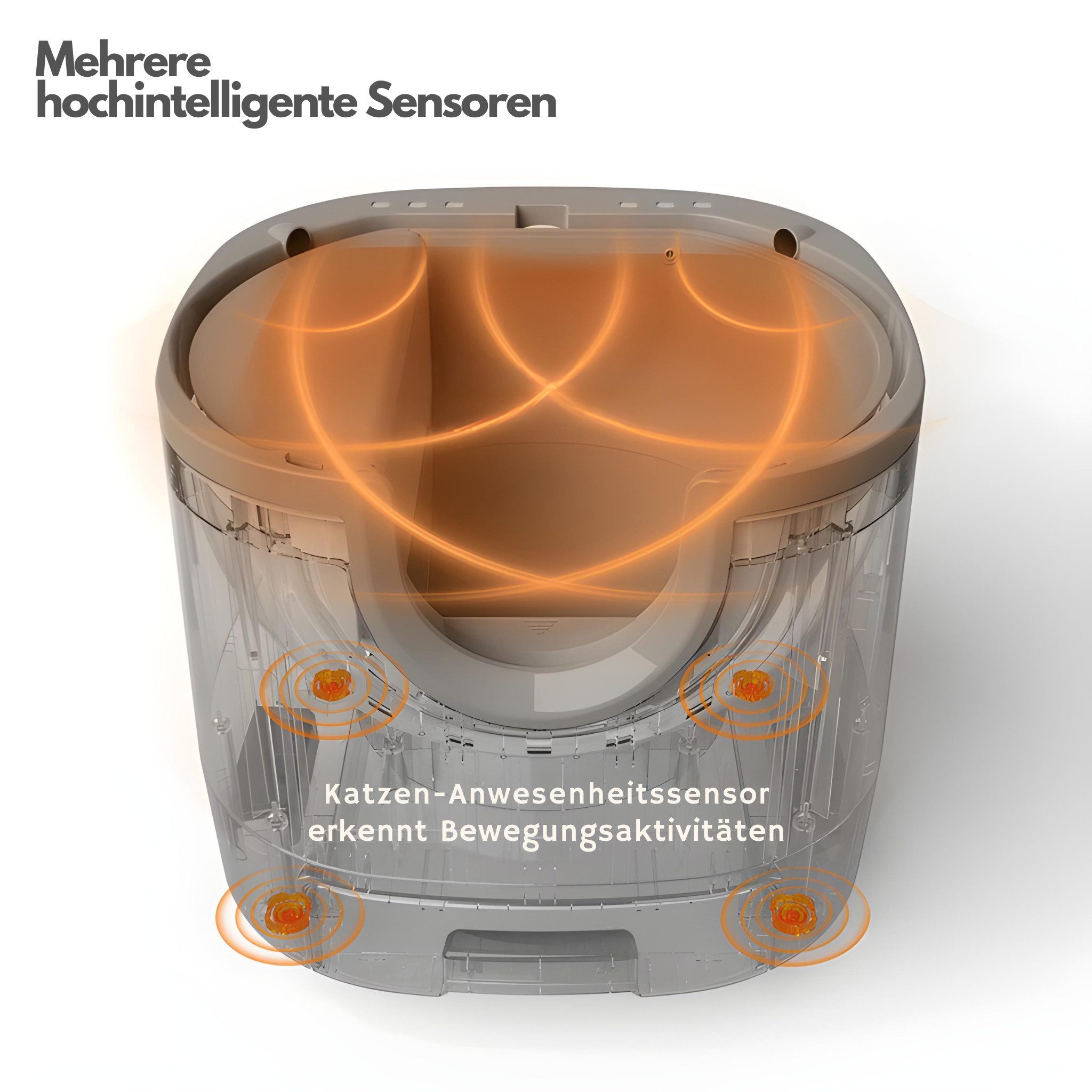 Furoomate Katzentoilette Automatische Katzen-Toilette mit Selbstreinigung & Komfortdesign, leise im Betrieb, geruchshemmend, ideal für mehrere Katzen