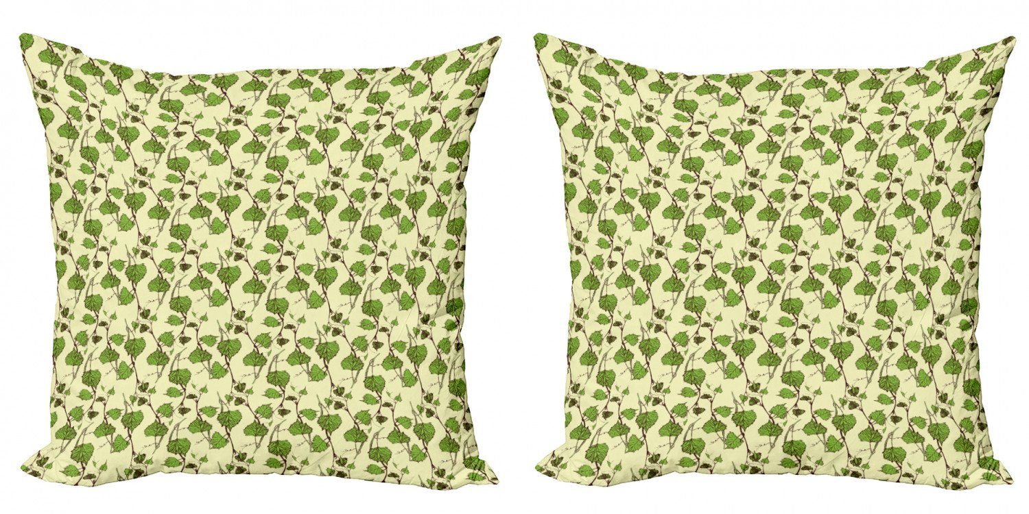Kissenbezüge Modern Accent Doppelseitiger Digitaldruck, Abakuhaus (2 Stück), Rebe Grapevine Blätter-Muster