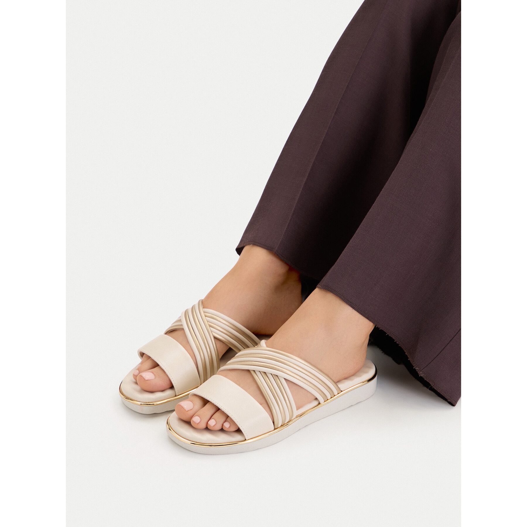 Go Soft Go Soft Damen-Flip-Flops, Beige Badepantolette