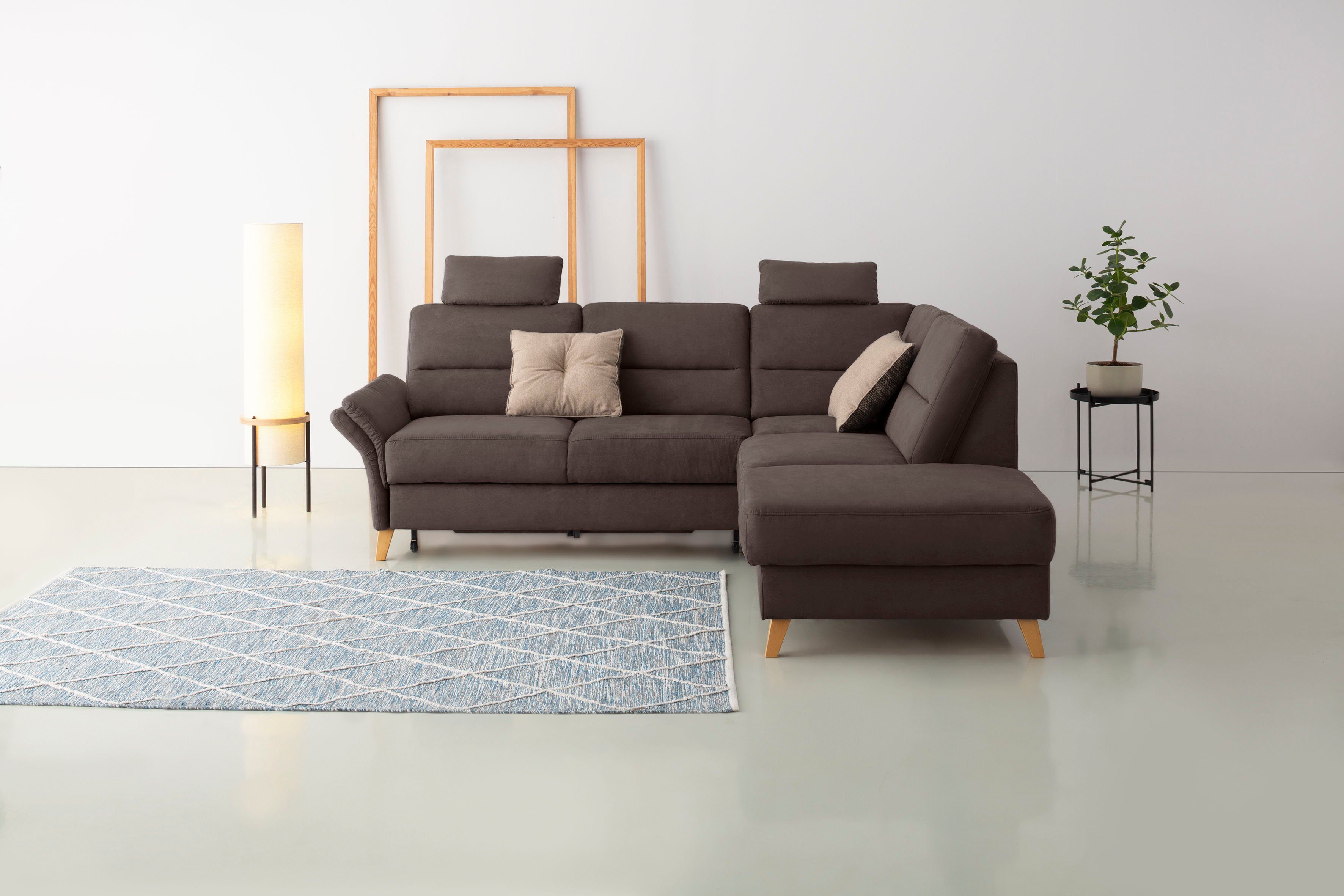 Home affaire Ecksofa Westerland L-Form, Federkern-Polsterung, wahlweise mit Bettfunktion, Bettkasten