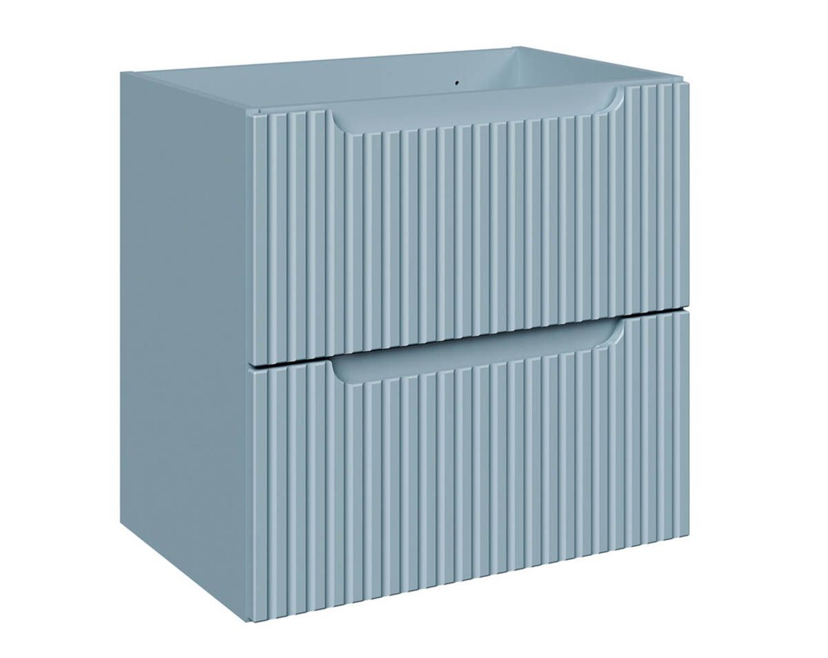 einfachgutemoebel Waschtisch-Set ILUNA Blue Waschtisch 100cm mit weißer MDF Oberplatte ohne Becken, (Badmöbel Set, 1-St., Waschtisch Unterschrank)