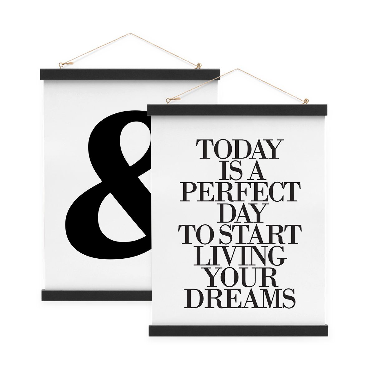 PHOTOLINI Bilderrahmen Posterleiste 2er Set Magnetische Bilderhalter Bilderschiene, für 2 Bilder (2er Set)