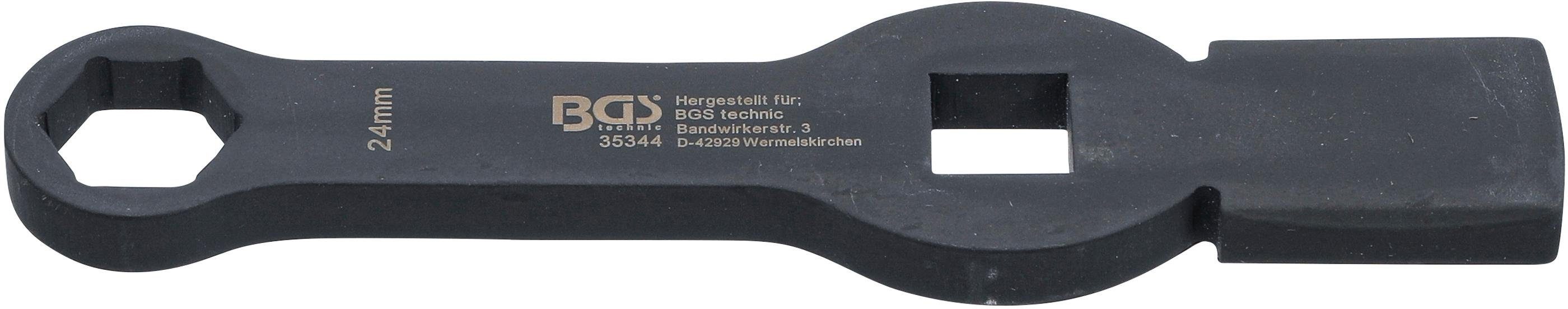 BGS technic Ringschlüssel Schlag-Ringschlüssel, Sechskant, mit 2 Schlagflächen, SW 24 mm