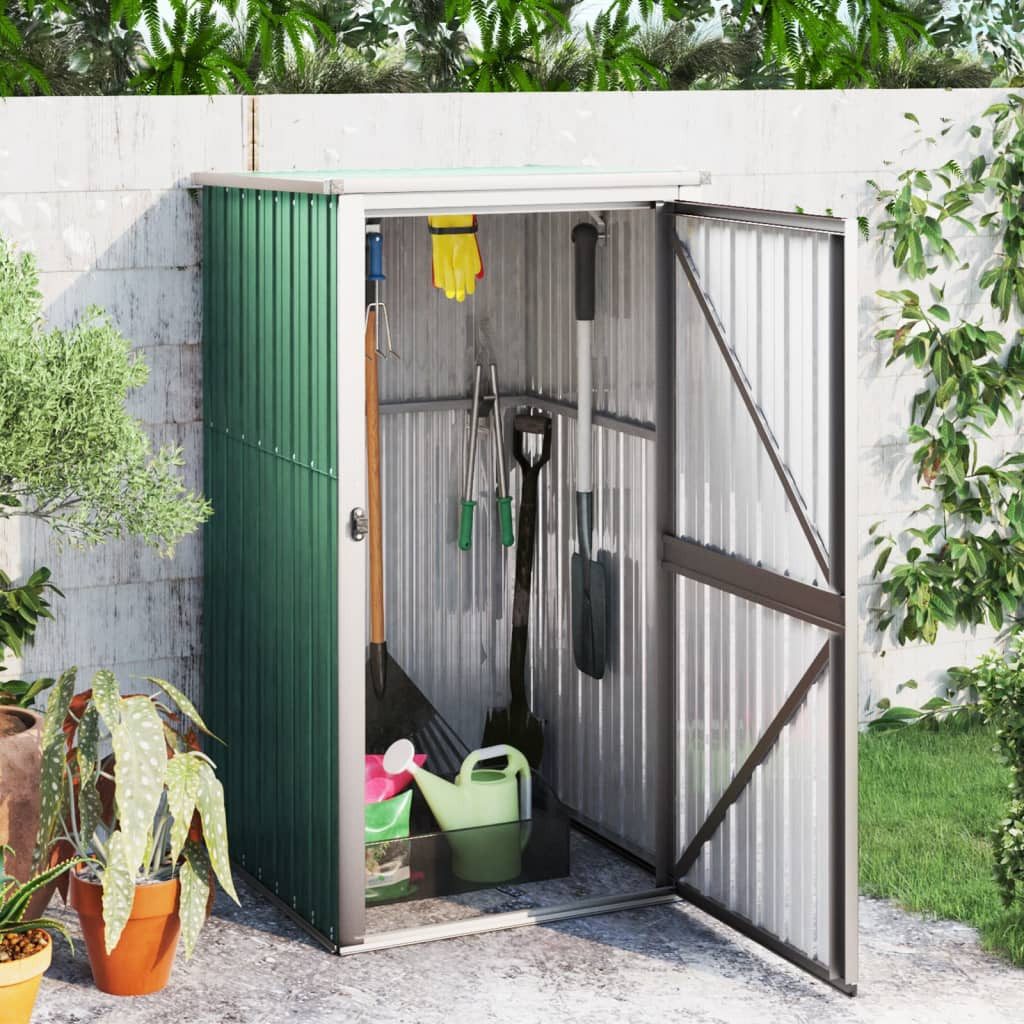 vidaXL Garten-Geräteschrank 88 x 89 x 161 cm Gartenschrank Metall Gerätehaus Grün 88x89x161 cm Ver