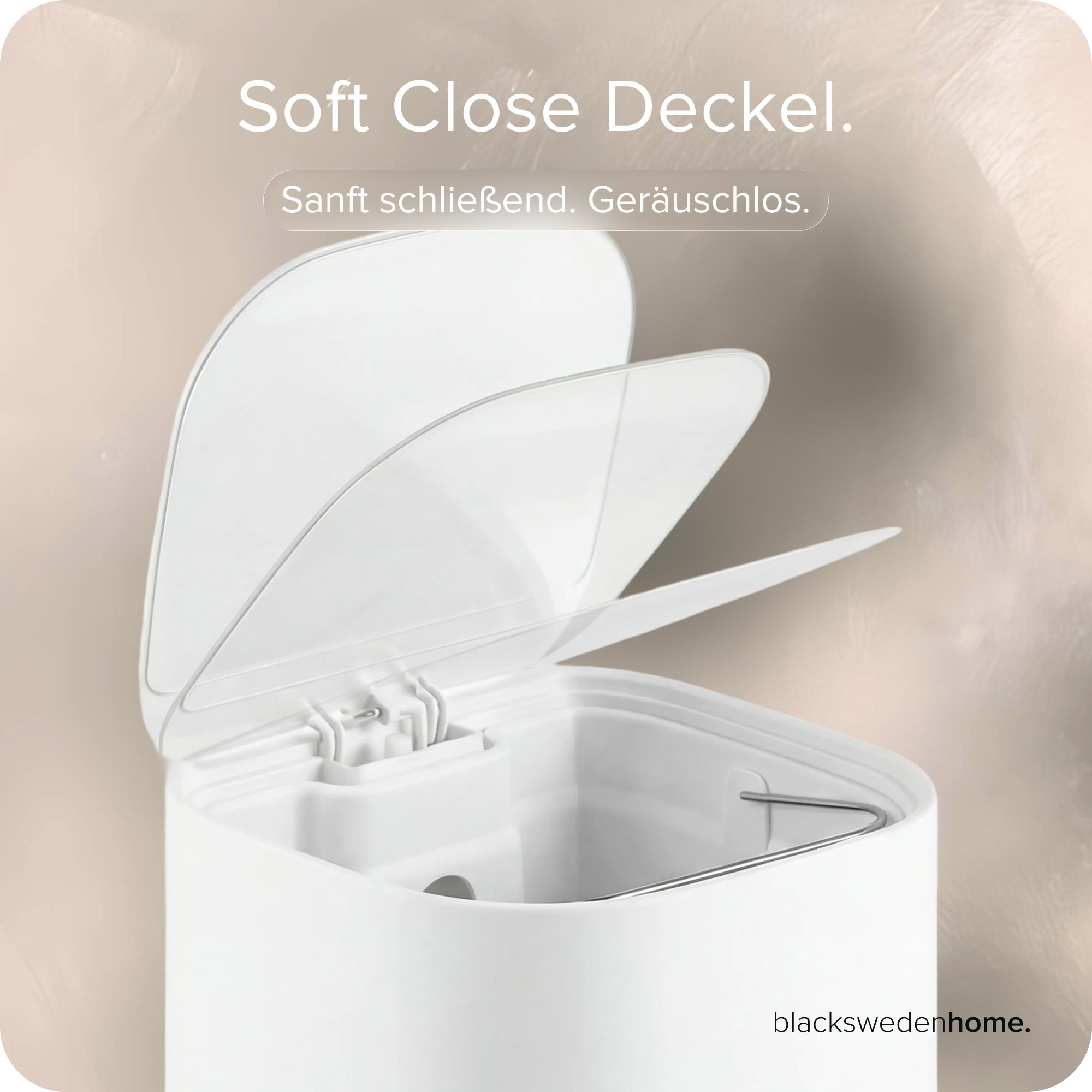 blackswedenhome. Mülleimer Bad Mülleimer - 5L mit Softclose-Deckel und Soft Touch Oberfläche, Soft Close Deckel, Soft Touch Oberfläche