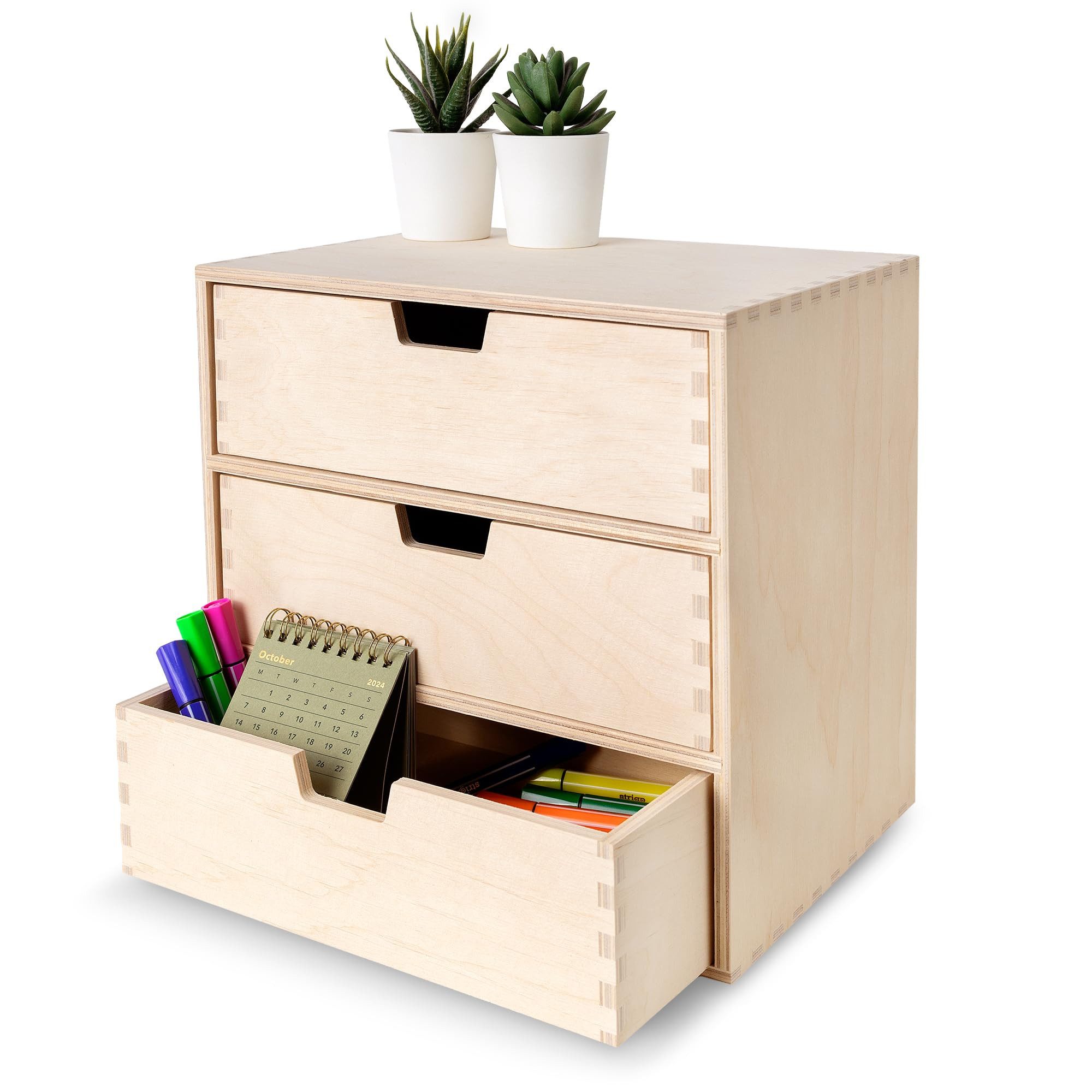 Creative Deco Schubladenbox Schubladenelement Mini-Kommode für Kleinigkeiten aus Birkensperrholz, (3-St)