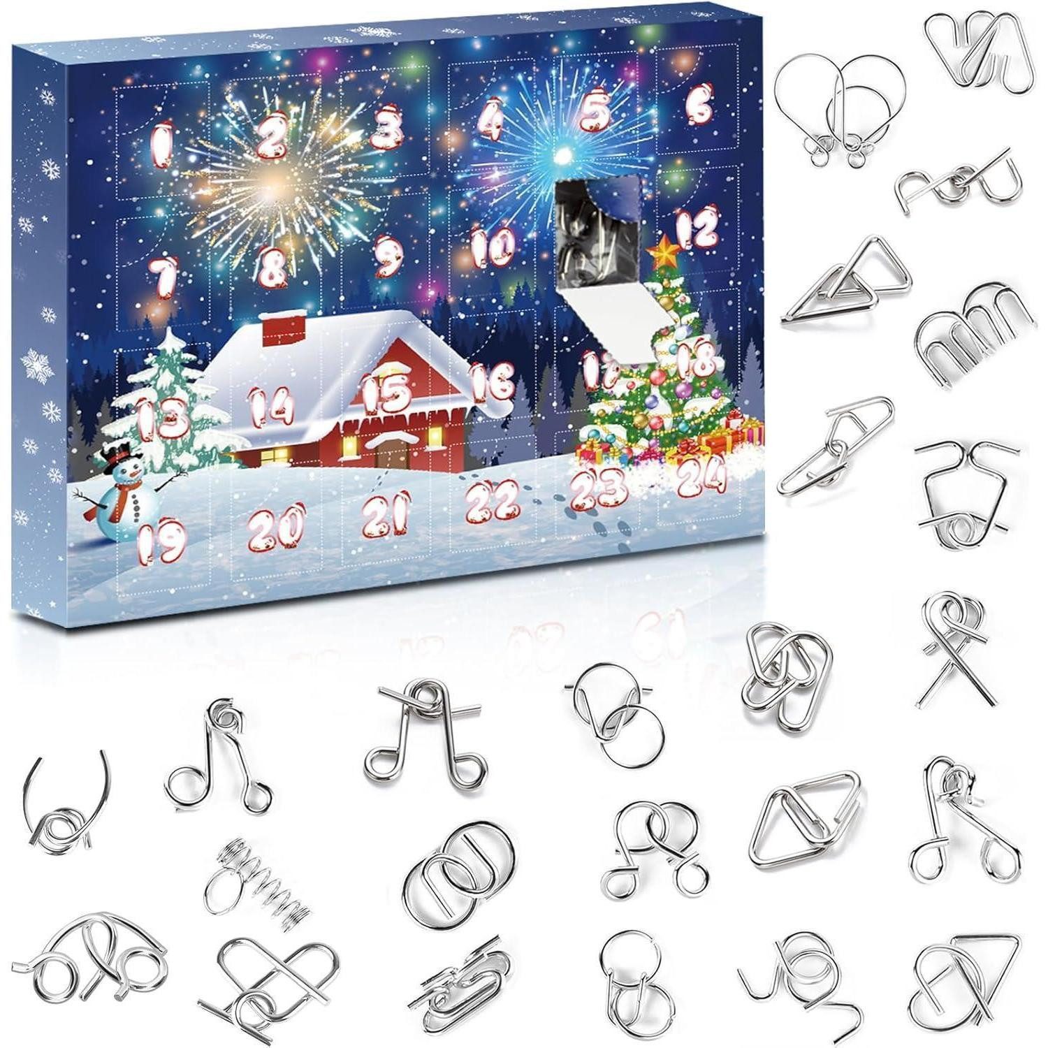 LuxusKollektion Spielzeug-Adventskalender Metallpuzzle Adventskalender 2024 Knobelspiele Weihnachten Geschenke