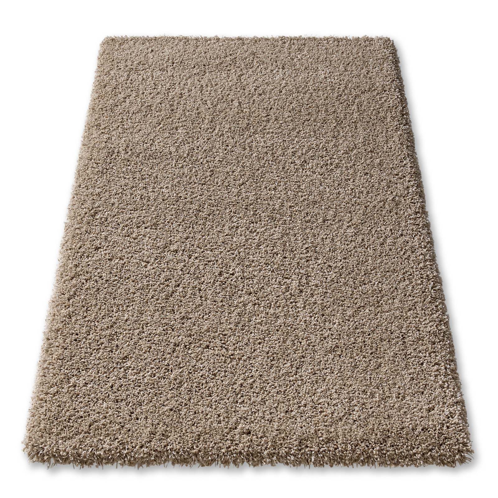 TaCa Home Langflor-Teppich Shaggy Teppich Langflor, quadratisch, Höhe: 60 mm, Schlafzimmer Kinderzimmer Wohnzimmer Esszimmer, beige - 160 x 160 cm