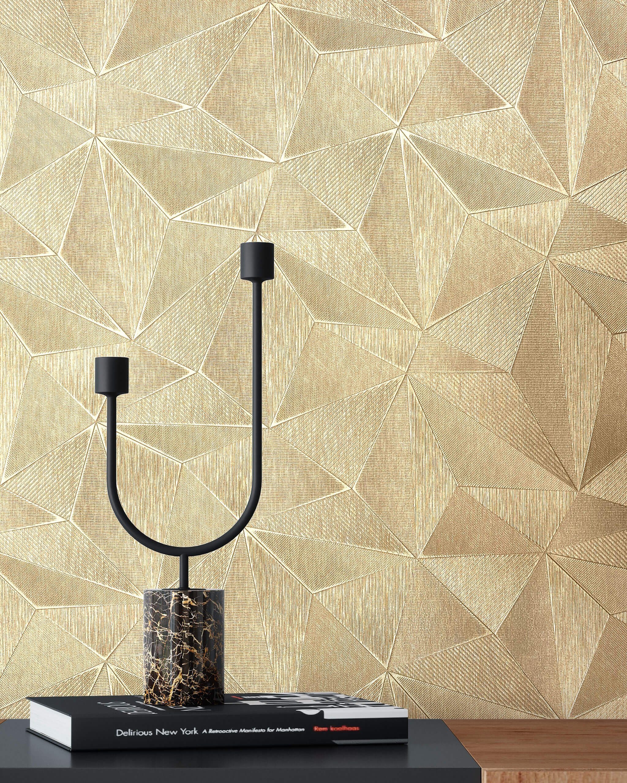 Newroom Vliestapete, Gold Tapete Glamour Glänzend günstig online kaufen