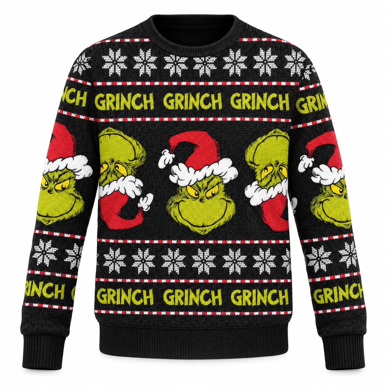 Disney Sweater Der Grinch Weihnachten Jungen Strickpullover Sweater Pullover Gr. 134 bis 176